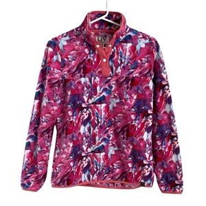 LIV Fleece Pullover Quarter Snap Bright Pink Small